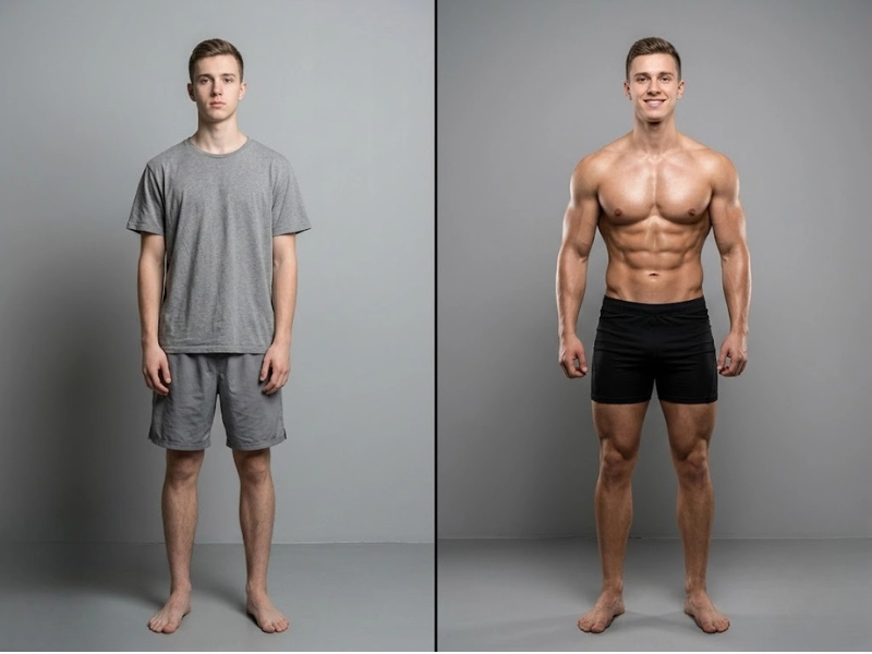 Muscle gain transformation