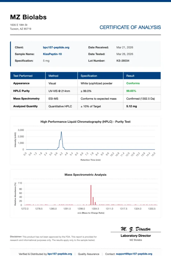 Kisspeptin-10 (HPTA Restart) | 5mg - 10mg | >99% Purity