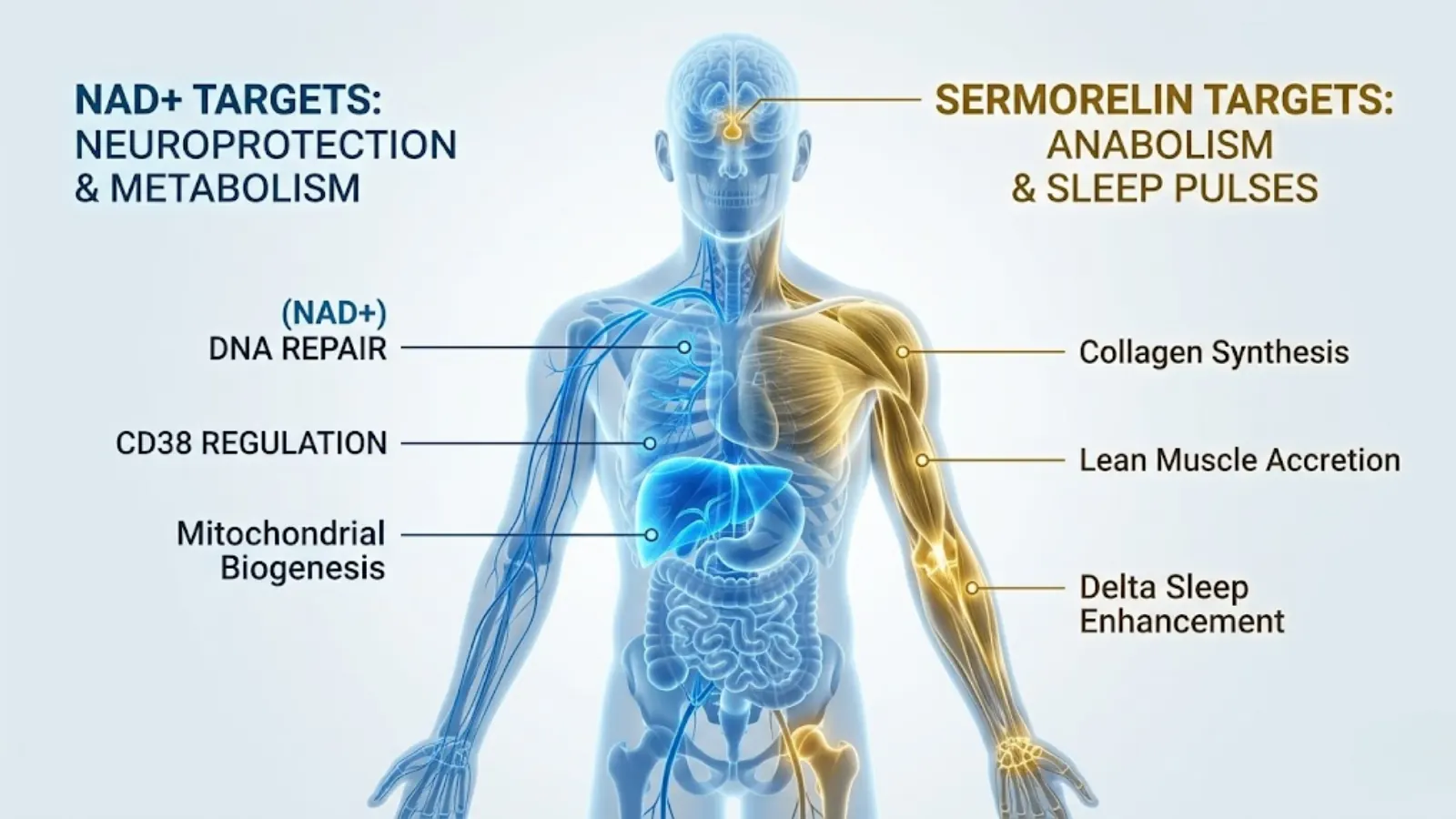 Physiological Targeting Map for NAD+ and Sermorelin