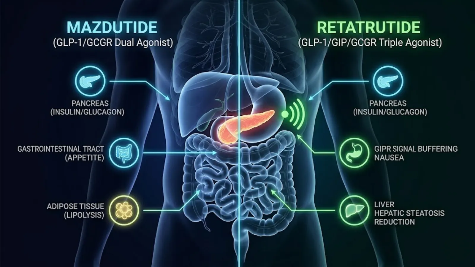 Physiological Targeting Map for Metabolic Peptides