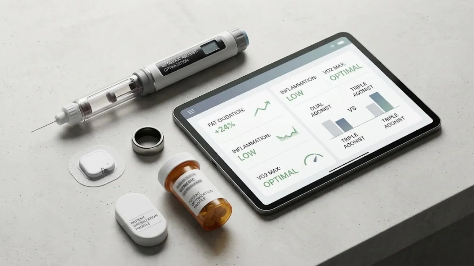Advanced Biohacking/Medical Optimization Flat Lay Concept