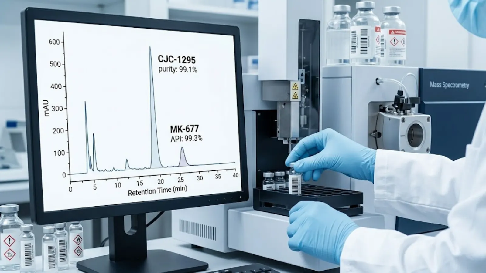 HPLC and Mass Spectrometry testing for CJC-1295 and MK-677 API Purity
