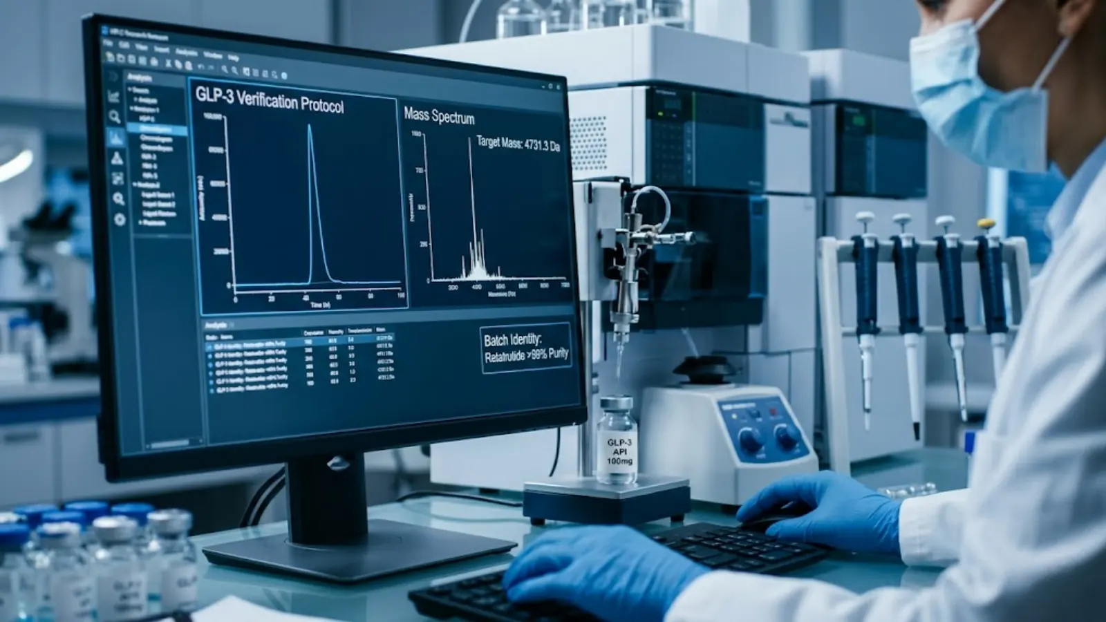 Laboratory HPLC and Mass Spectrometry testing for Peptide Purity