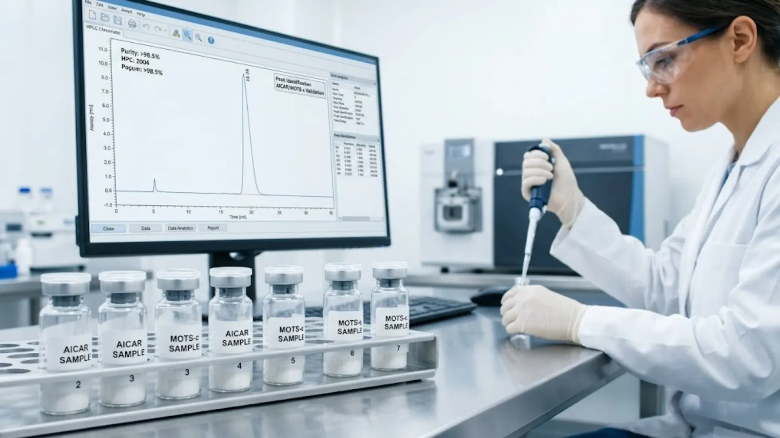 Professional Clinical Laboratory Setting with HPLC Chromatogram