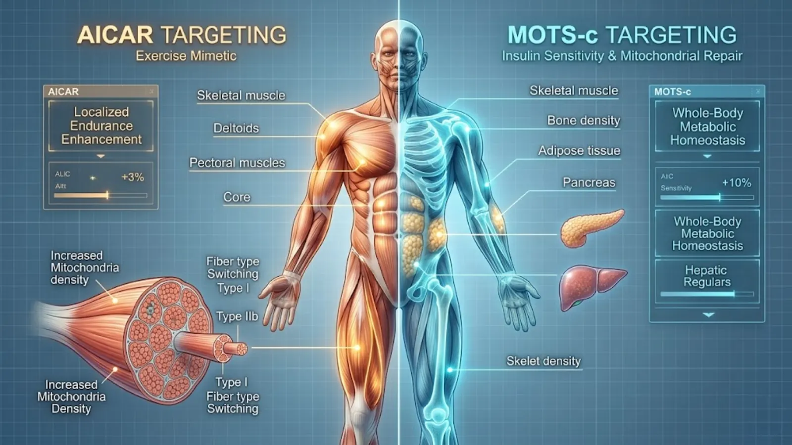 Physiological Targeting Map comparing localized muscle endurance versus whole-body homeostasis