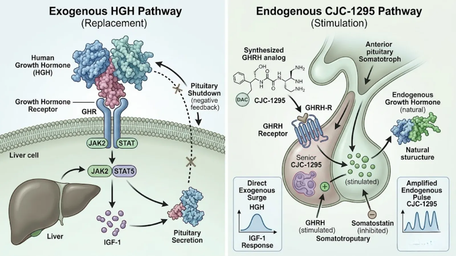 Comparative Molecular Mechanisms of CJC-1295 vs HGH