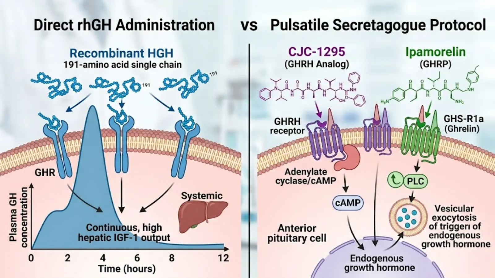 Graph of Pulsatile vs Monophasic GH Release